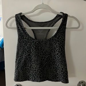 Cropped Cheetah Print Workout Tank